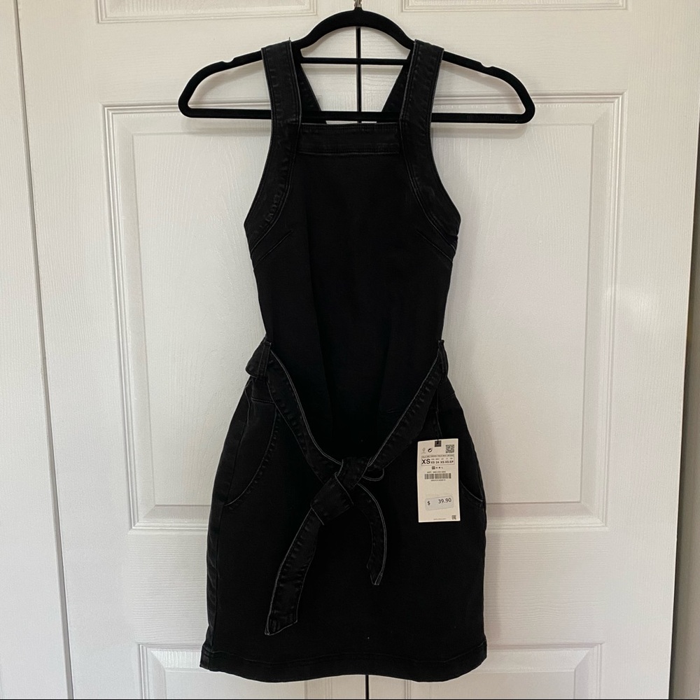 NEW with tags! Zara. Black denim dress. XS but fits like SMALL